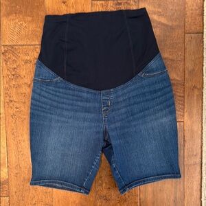 Isabel Maternity by Ingrid & Isabel High Waist Blue and Black Shorts